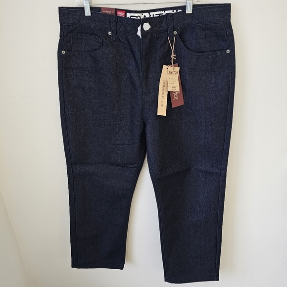 Men's Straight Fit Jeans - Dark Navy - Picture 1 of 9